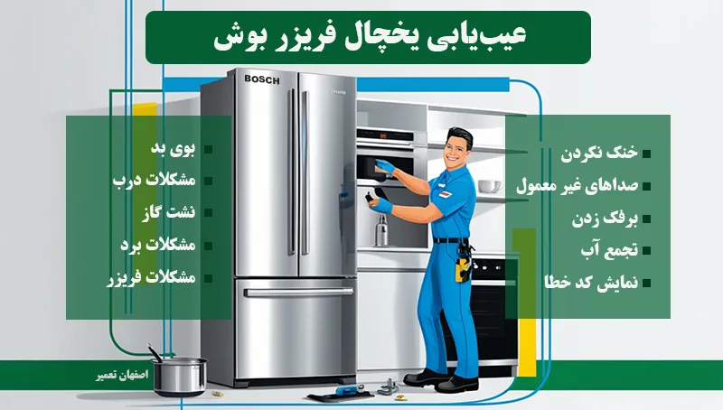 خرابی متداول و عیب یابی یخچال بوش