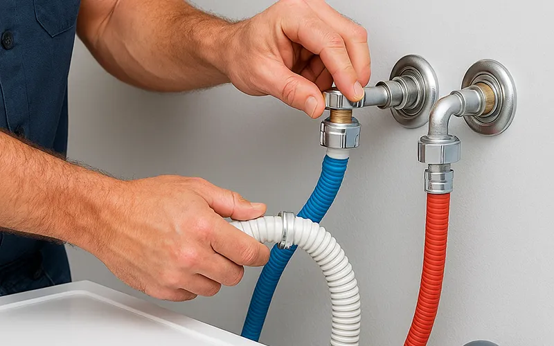 مرحله پنجم: طریقه نصب شلنگ تخلیه لباسشویی ال جی و آب