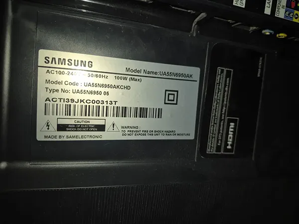 نمونه تعمیر تلویزیون سامسونگ